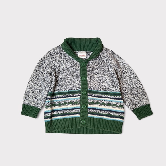 Hanna Andersson Other - Hanna Andersson button front sweater cardigan boys size 2T 2 Toddler gray green